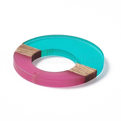 Подвески из прозрачной смолы и ореха RESI-M027-03E-1