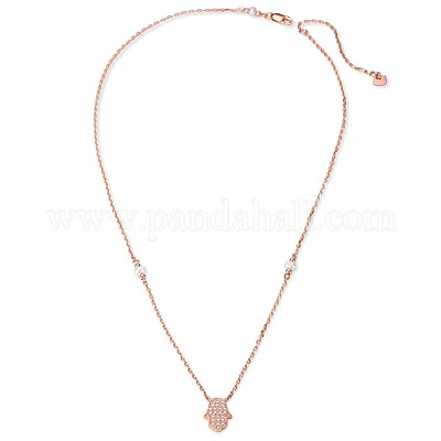 Рука хамсы/рука Фатимы/рука Мириам 925 ожерелье из стерлингового серебра с кубическим цирконием TS-N316-RG-1