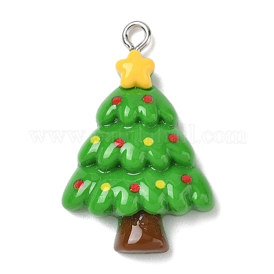 Подвески из непрозрачной смолы на рождественскую тематику RESI-I344-03P-02-1