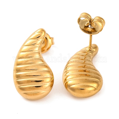 Серьги-гвоздики из нержавеющей стали 304 с ионным покрытием (IP) EJEW-G395-29G-1