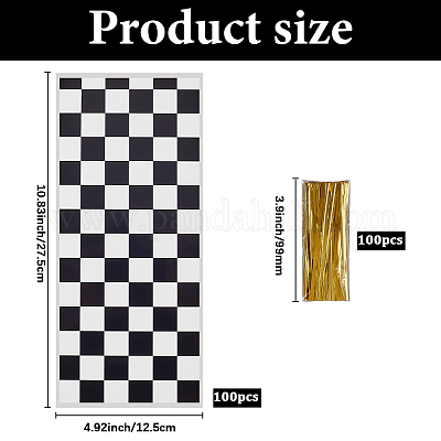 100 шт. прямоугольные пакеты для печенья из полипропилена ABAG-WH20010-19-1