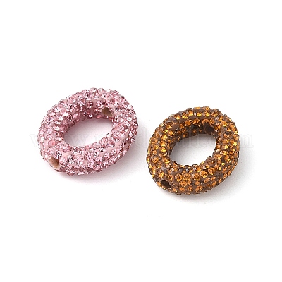 Латунные бусины из стразов и глины KK-P305-11G-1