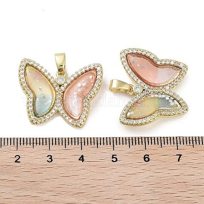 Настоящие 18-каратные позолоченные подвески из латуни с микропаве из кубического циркония KK-R161-05G-02-1