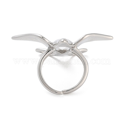 Латунное кольцо-манжета с птицей для женщин RJEW-C102-05P-1