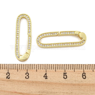 Покрытие стойки латунь микро паве прозрачный кубический цирконий пружинные застежки KK-Q814-13G-1