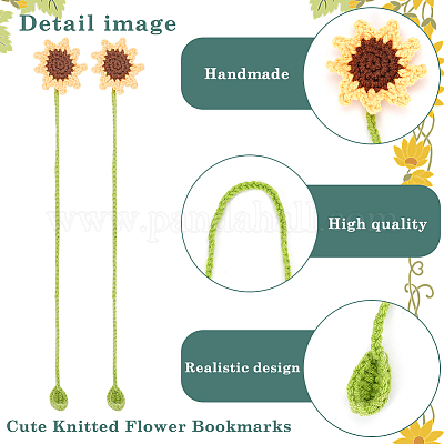 4 шт. крючком из шерстяной пряжи закладки для растений AJEW-CP0007-93-1