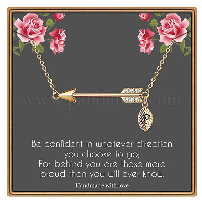 Латунные микропаве прозрачные кубические цирконии стрела с подвеской в виде буквы FS-WG43978-16-1