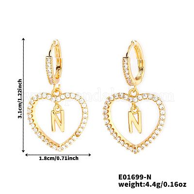 Латунные серьги-кольца в форме сердца BR9605-8-1