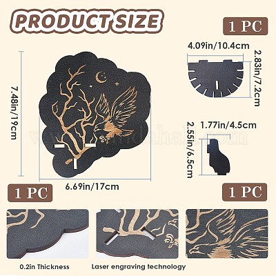 Держатели маятника для биолокации из древесины тополя AJEW-WH0377-012-1