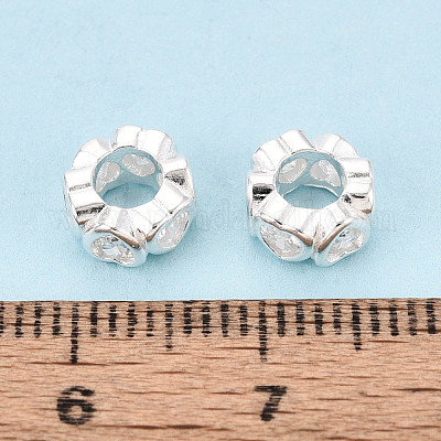 925 бусина-разделитель из прозрачного кубического циркония из стерлингового серебра STER-N016-118S-1