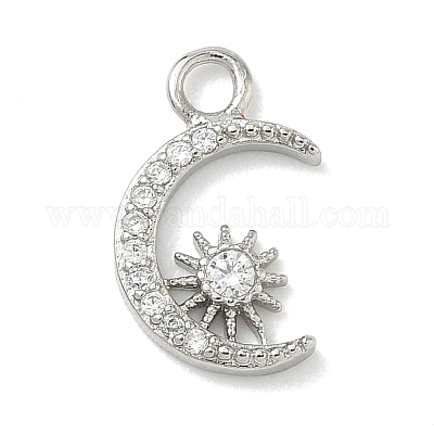 Латунные микропаве прозрачные кубические циркониевые подвески KK-H528-07B-P-1