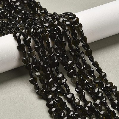 Естественный золотистый отлив обсидиан бисер пряди G-P575-C04-6mm-1