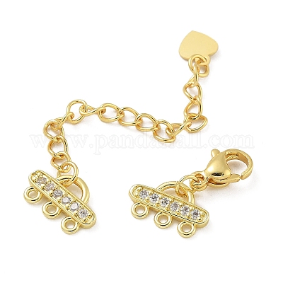 Стойка покрытие латунь микропаве кубический цирконий удлинитель цепи KK-A234-017G-1