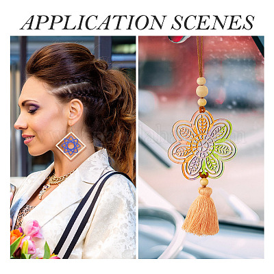 24 шт. филигранные соединительные звенья из натурального необработанного тополя в 12 стилях WOOD-TA0001-81-1