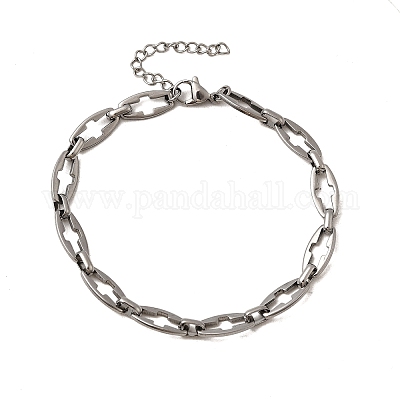 Браслеты-цепочки с полыми звеньями из нержавеющей стали 304 для мужчин BJEW-JB12294-02-1