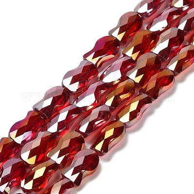 Стеклянные бусины с гальваническим покрытием  EGLA-P066-01A-AB11-1