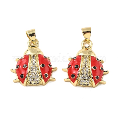 Латунные микропаве прозрачные подвески с фианитом KK-R229-03G-1