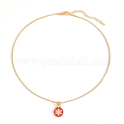 Рождественские ожерелья с подвесками из цинкового сплава и эмали FS-WG170EE-06-1