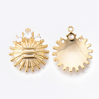 Латунные микропаве прозрачные подвески с фианитом KK-N232-167-NF-1