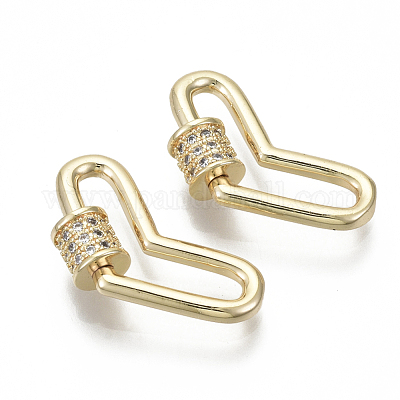 Латунь микропаве кубический цирконий винт карабин подвески с замком KK-R136-066C-NF-1
