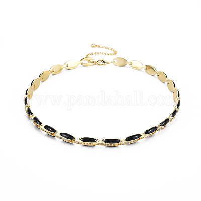 Теннисные ожерелья из латуни с микро-паве из кубического циркония для женщин NJEW-T013-01G-04-1