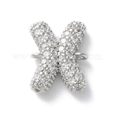 Латунные микро-паве кубические цирконии буквы соединения KK-I717-04X-P-1