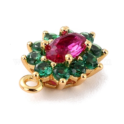 Брелки из экологически чистой латуни с микропаве и кубическим цирконием ZIRC-C027-12G-02-RS-1