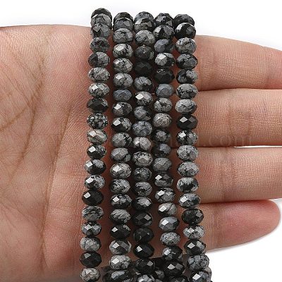 Естественно снежинка обсидиан бусинка нити G-D344-A13-1