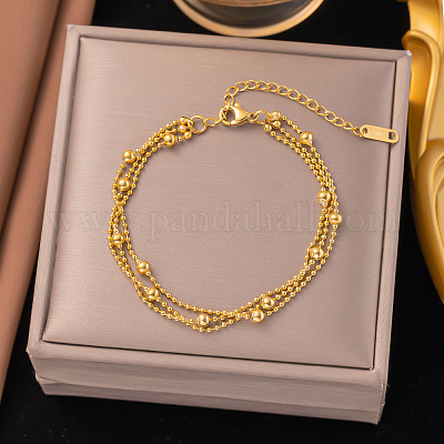 Многорядные браслеты из нержавеющей стали 304 BJEW-C110-03G-1