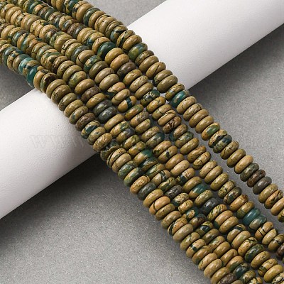 Нити бусин из натурального камня вердит G-L624-H08-6x2mm-1