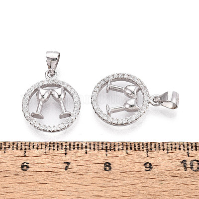 925 подвеска из стерлингового серебра с прозрачным микропаве и цирконием&nbsp;STER-T008-84P-1