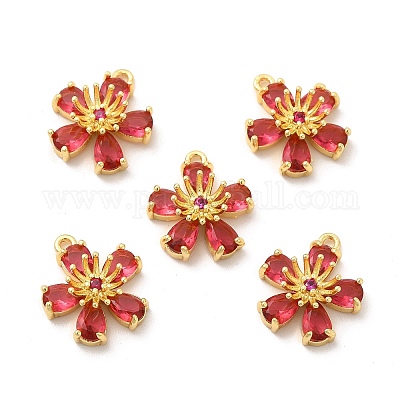 Настоящие 18к позолоченные латунные подвески с микропаве и кубическим цирконием KK-M238-04G-1