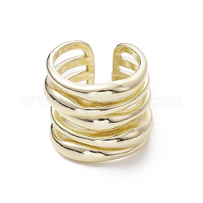 Стойка покрытие латунь открытые манжеты кольца RJEW-K257-36G-1