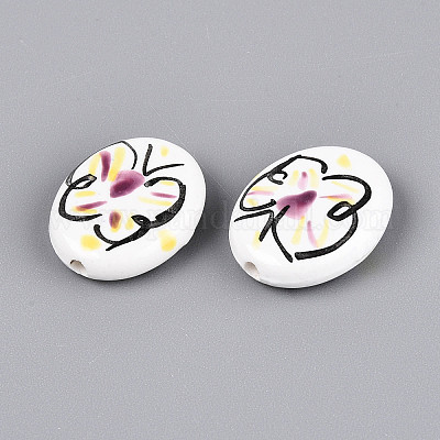 Фарфоровые бусины ручной работы PORC-T134-09-1