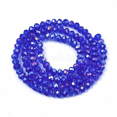 Стеклянные бусины с гальваническим покрытием  EGLA-A034-T1mm-B27-1