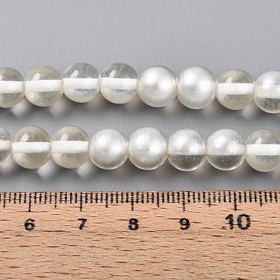 Запекание окрашенные прозрачные стеклянные бусины нити DGLA-N011-8mm-01-1