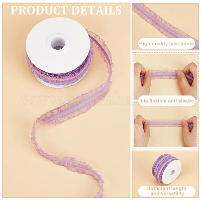 Нейлоновая плиссированная эластичная сетчатая кружевная лента OCOR-WH0086-96C-1