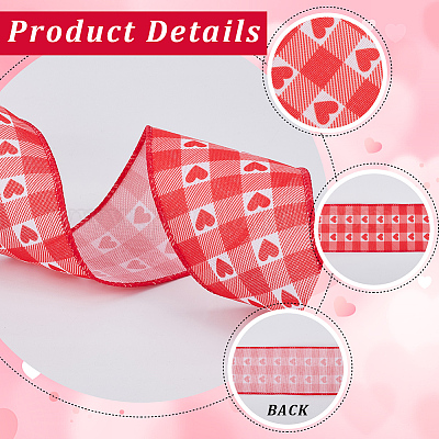 2 рулон 2 стилей 5 ярда полиэстеровой ленты с принтом в виде сердца ко Дню святого Валентина для шитья и украшения OCOR-GF0004-34-1