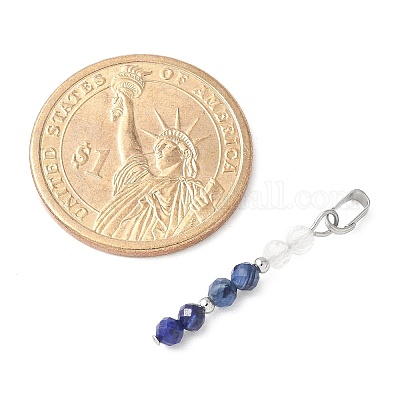 Подвески из граненого круглого натурального кварцевого кристалла PALLOY-JF03529-02-1