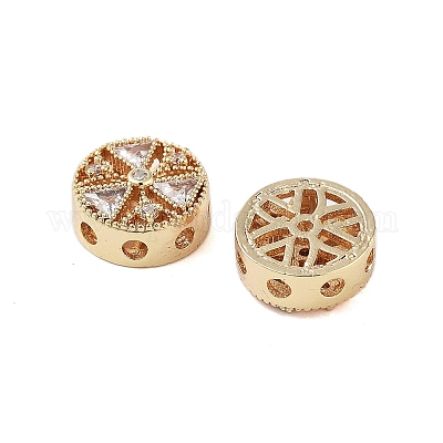 Латунные микропаве из прозрачного кубического циркония KK-Z059-04G-1