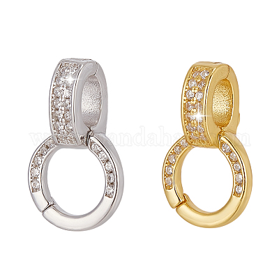 2 шт. 2 цвета 925 подвески из стерлингового серебра с кубическим цирконием STER-AR0001-23-1