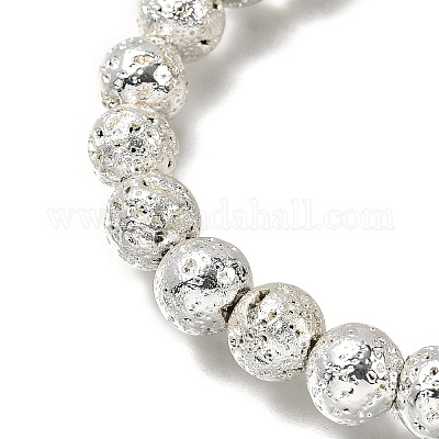 Браслеты из натуральной лавы с гальваническим покрытием на Хэллоуин BJEW-JB12332-03-1