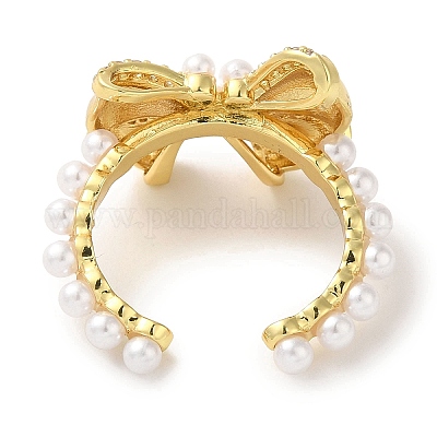 Кольца-манжеты из латуни с микропаве из кубического циркония RJEW-H228-22G-1