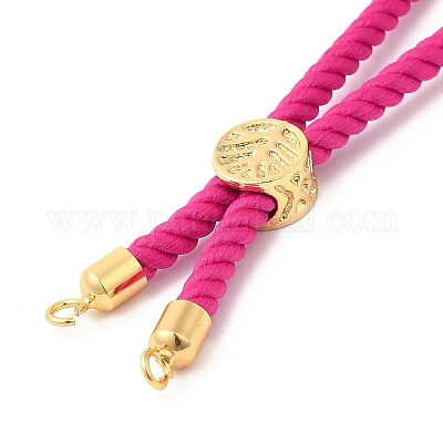 Серебряные браслеты из витого нейлонового шнура DIY-B066-03G-22-1