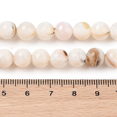 Нити бусин из натуральных пресноводных ракушек&nbsp;SHEL-T011-02-8mm-1