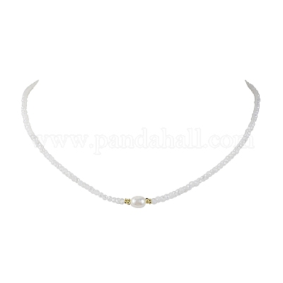 Стеклянные бусы с жемчужными ожерельями NJEW-JN04682-02-1