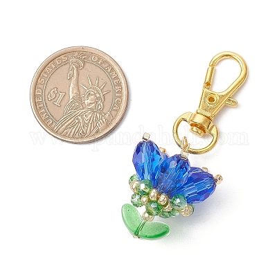 Подвески из цветочного стекла украшения HJEW-MZ00248-07-1