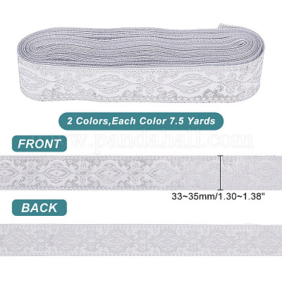 2 рулон двухцветной полиэстеровой жаккардовой цветочной ленты OCOR-HY0001-15-1