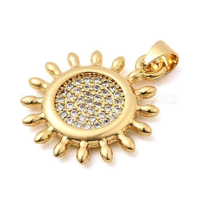 Латунные микропаве прозрачные подвески с фианитом KK-I360-053G-1