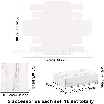 Бумажные ящики с мраморным узором CON-WH0071-06C-1